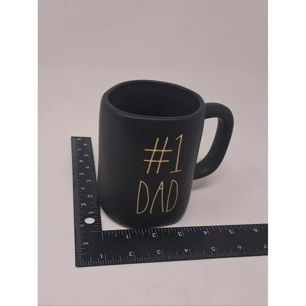 Rae Dunn Mug Artisan Collection Black #1 Dad Coffee Cup Drinkware Gift